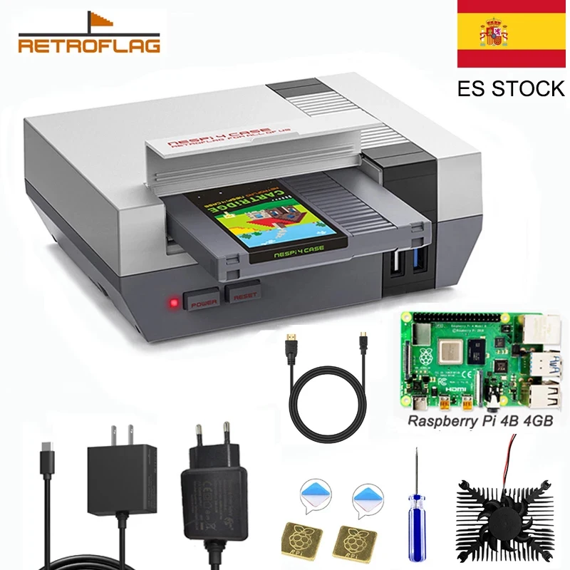 Чехол RETROFLAG NESPi 4 для Raspberry Pi чехол с SSD адаптер картриджа Охлаждающий радиатор