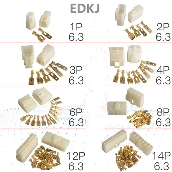 

5sets 6.3mm 2/3/4/6/ pin Automotive 6.3 Electrical wire Connector Male Female cable terminal plug Kits Motorcycle ebike car