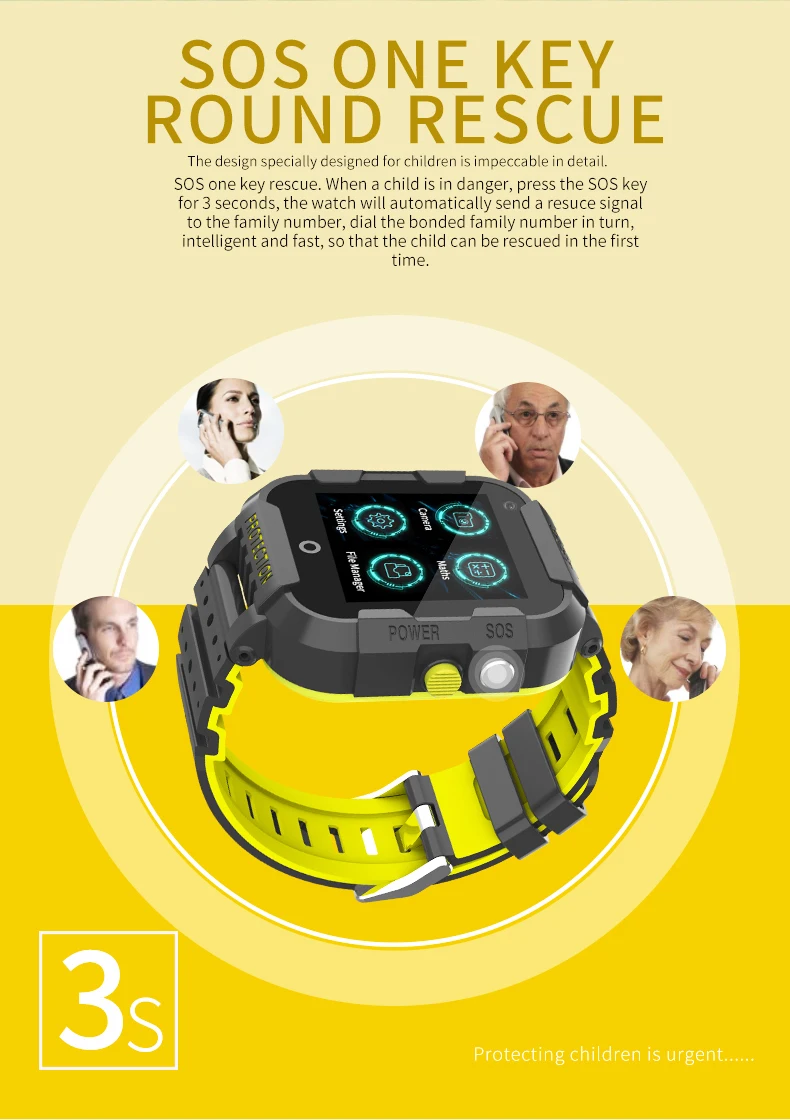  696 DF39Z 4G Kids Smart Watch GPS Wifi Tracker Smartwatch Touch Screen SOS SIM Phone Call Waterproo - 4000009369067