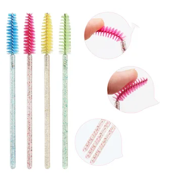 

50pcs/set Disposable Crystal Eyelash Brush Mascara Wands Applicator Eyelash Comb Makeup Brushes Suitable For Daily Use