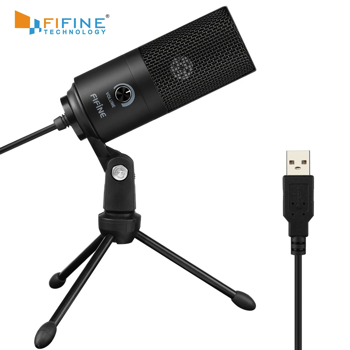 FIFINE-micrófono dinámico USB/XLR con botón de silencio táctil, Conector de  auriculares, controles de E/S, para PC, mezclador de PS5/4, amplificador