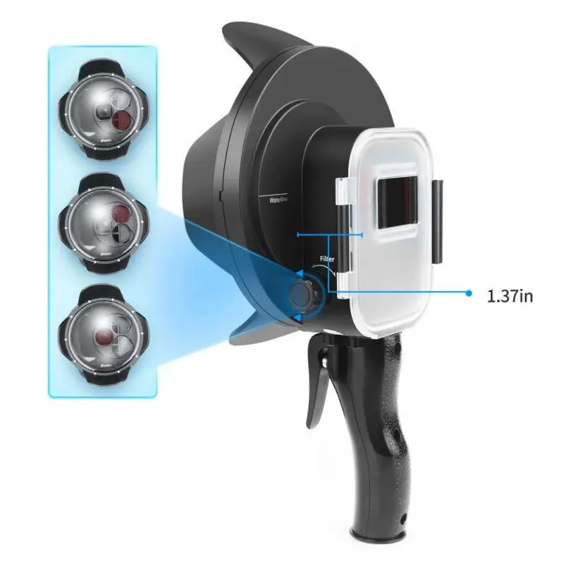 Diving Dome Port Waterproof Case Filter Switchable