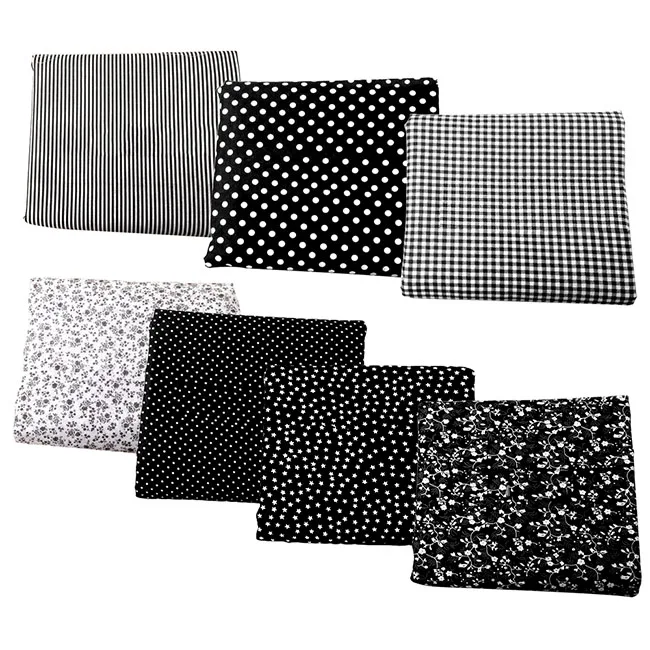 25x25 см хлопчатобумажная ткань с принтом, швейные стеганые ткани для лоскутного шитья, шитья, рукоделия, рукоделия, аксессуары ручной работы - Цвет: Black Style