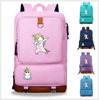 

Funny Unicorn Dab backpack men&women Canvas girl Student School Bags travel Shoulder Bag Unicorn Dabbing Rucksacks New Mochilas