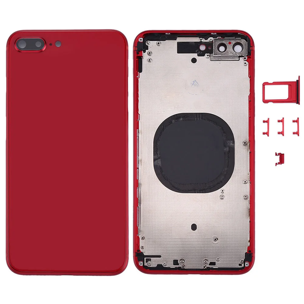 Red For 8Plus Для iPhone 8 8G 8 Plus 8 P батарея задняя крышка Дверь задняя крышка+ средняя Рамка для iPhone X XR Корпус чехол с sim-лотком боковые ключи - Цвет: Red For 8Plus