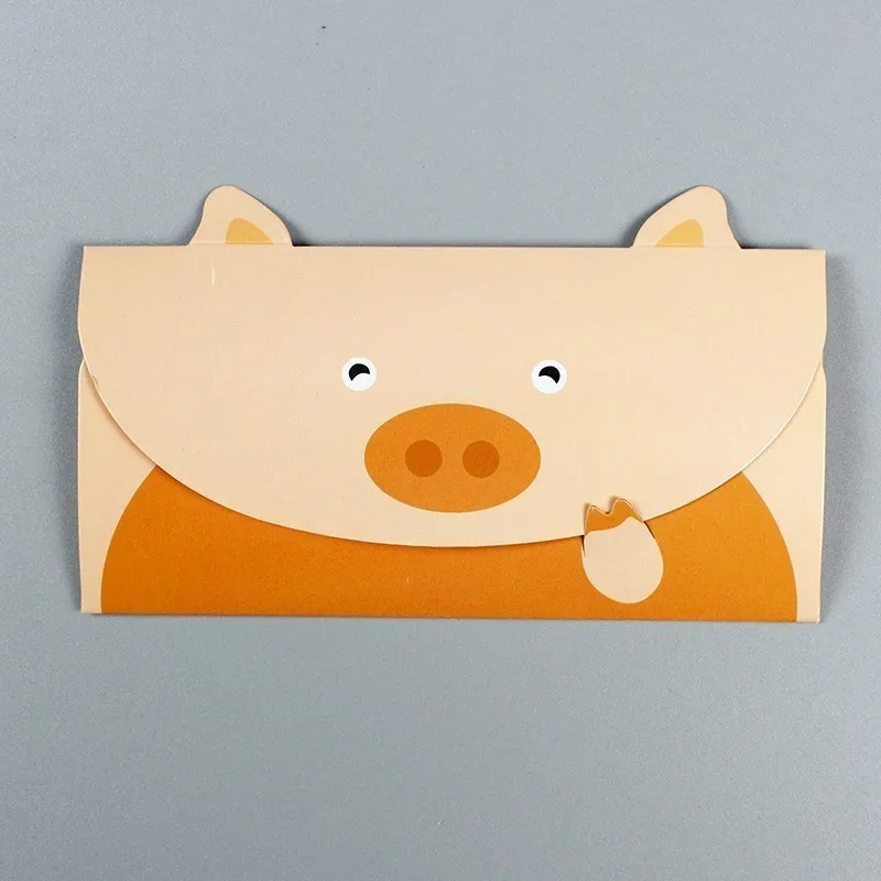Pig 2 шт./партия креативные милые животные панда собака Стиль бумага крафт-конверт Корейская открытка Канцелярские принадлежности 03226 - Цвет: Pig