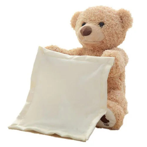 Bear 30 см Peek-A-Boo плюшевый медведь играть в прятки прекрасный мультфильм Мягкие Дети День рождения Рождественский подарок милый Электрический музыка - Цвет: Bear