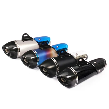 Universal Motorcycle Exhaust Tail Pipe With Silencer 51mm Diameter 350mm Length Stainless Steel Exhaust System For Modified