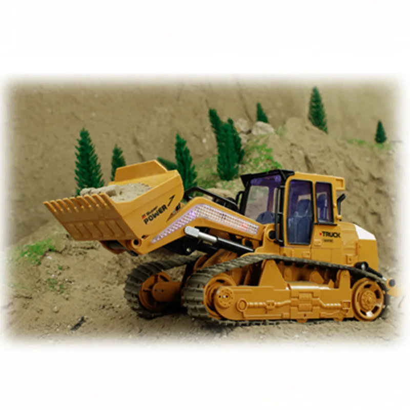 RC грузовик погрузчик бульдозер с дистанционным управлением гусеничный погрузчик металлический строительный инженерный Транспорт модель автомобиля детские игрушки