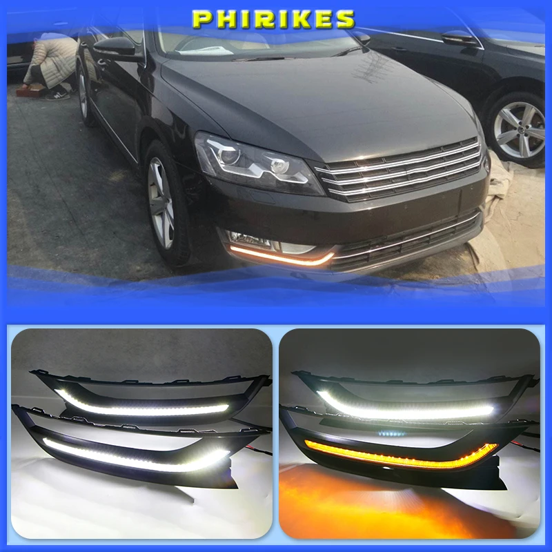 2pcs For Volkswagen Vw Passat 2013 2014 2015 Passat B7 Led Drl Daytime Running Lights Daylight