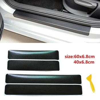 

Carbon Fiber Stickers Plate Sill Scuff Accessories Universal Waterproof