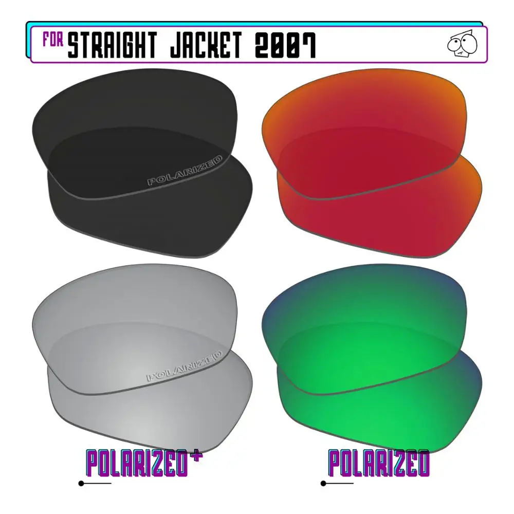 

EZReplace Polarized Replacement Lenses for - Oakley Straight Jacket 2007 Sunglasses - BkSrP Plus-RedGreenP
