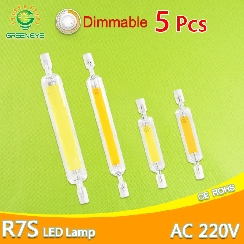 R7s Led Bulb Cob Glass Tube 78mm 6w 118mm 15w Dimmable Bulb Replace Lamp 80w J118 Lamparda Diode Spot Light 220v - Led Bulbs Tubes - AliExpress