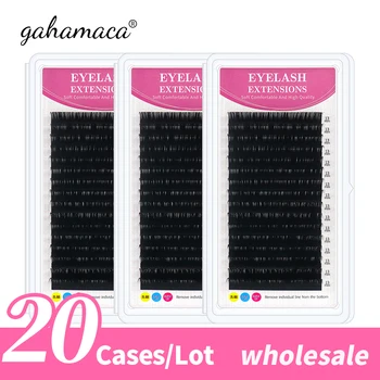 

GAHAMACA wholesale high quality eyelash extensions 20 tray fake mink single eyelash size single eyelash soft natural eyelash