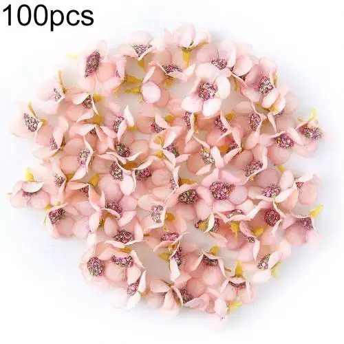 Розовый 100 шт, 2 см, Мини Искусственные Daisys Цветочные головки, сделай сам, свадебная Праздничная гирлянда, Декор, идеальный мини поддельный цветок для ежедневного УКРАШЕНИЯ - Цвет: Розовый
