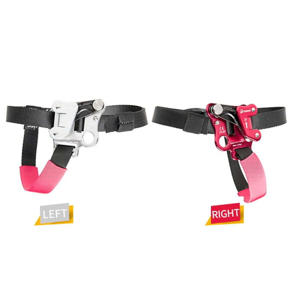 Left / Right Foot Climbing Ascender Riser Aviation Aluminum Tree Rock Climbing Fall Protection Equipment Gear