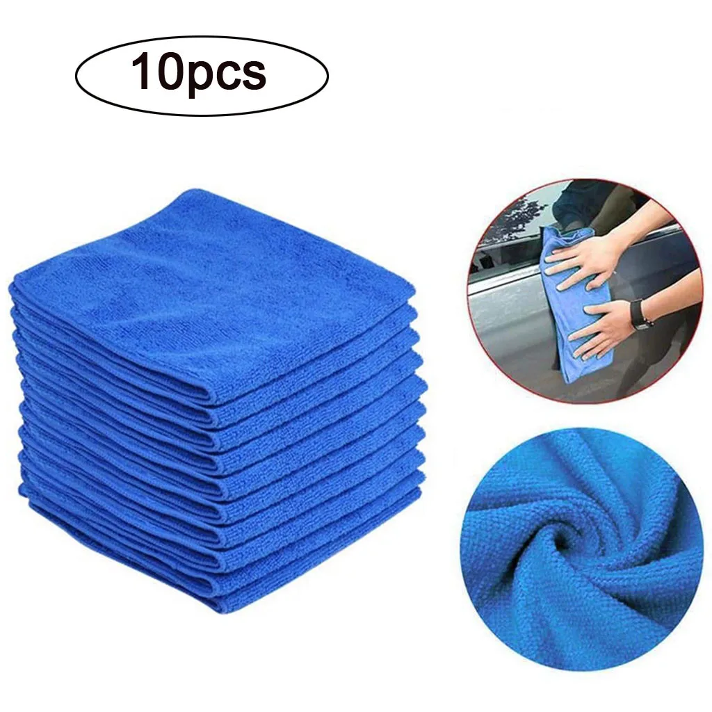 10 шт. зеленые/синие комплекты для чистки автомобиля, детализирующие мягкие лаковые салфетки из микрофибры, полотенца для мытья машины#729