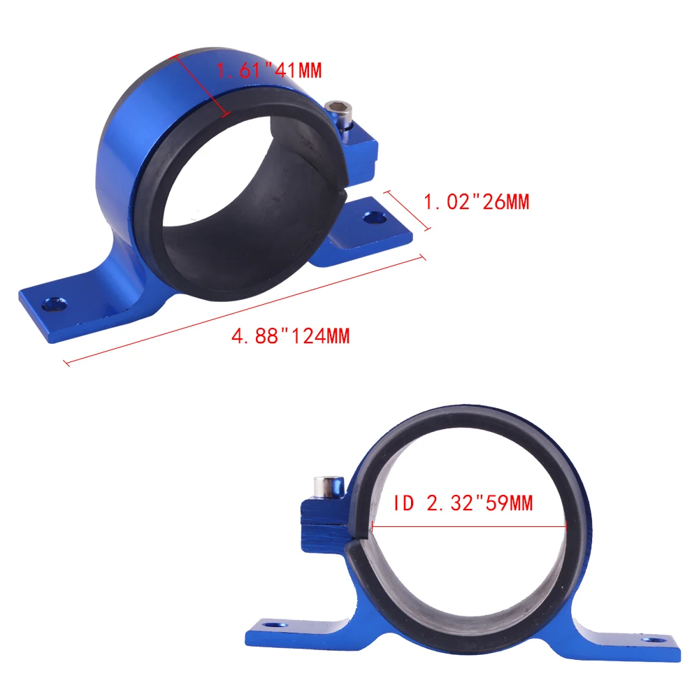 RASTP Aluminum Single Fuel Pump Bracket / Fuel Filter Bracket 60 MM For Walbro 044 For Seat 2001-2006 RS-FP004