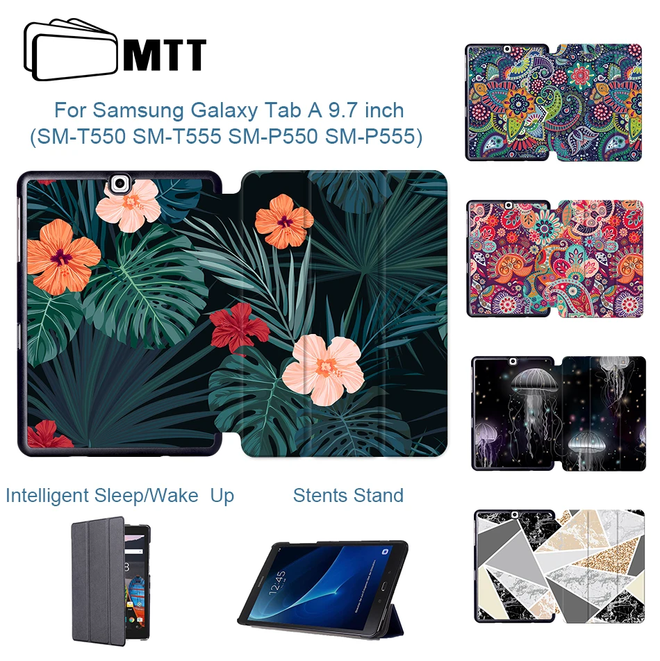 МТТ Фламинго из искусственной кожи чехол для Samsung Galaxy Tab 9,7 дюйма SM-T550 SM-T555 SM-P550 SM-P555 откидная крышка Подставка защитная принципиально