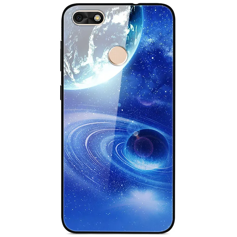 Для Huawei P9 Lite Mini чехол из закаленного стекла, планета космос, чехол из стекла для Huawei NOVA Lite, чехол Y6 Pro