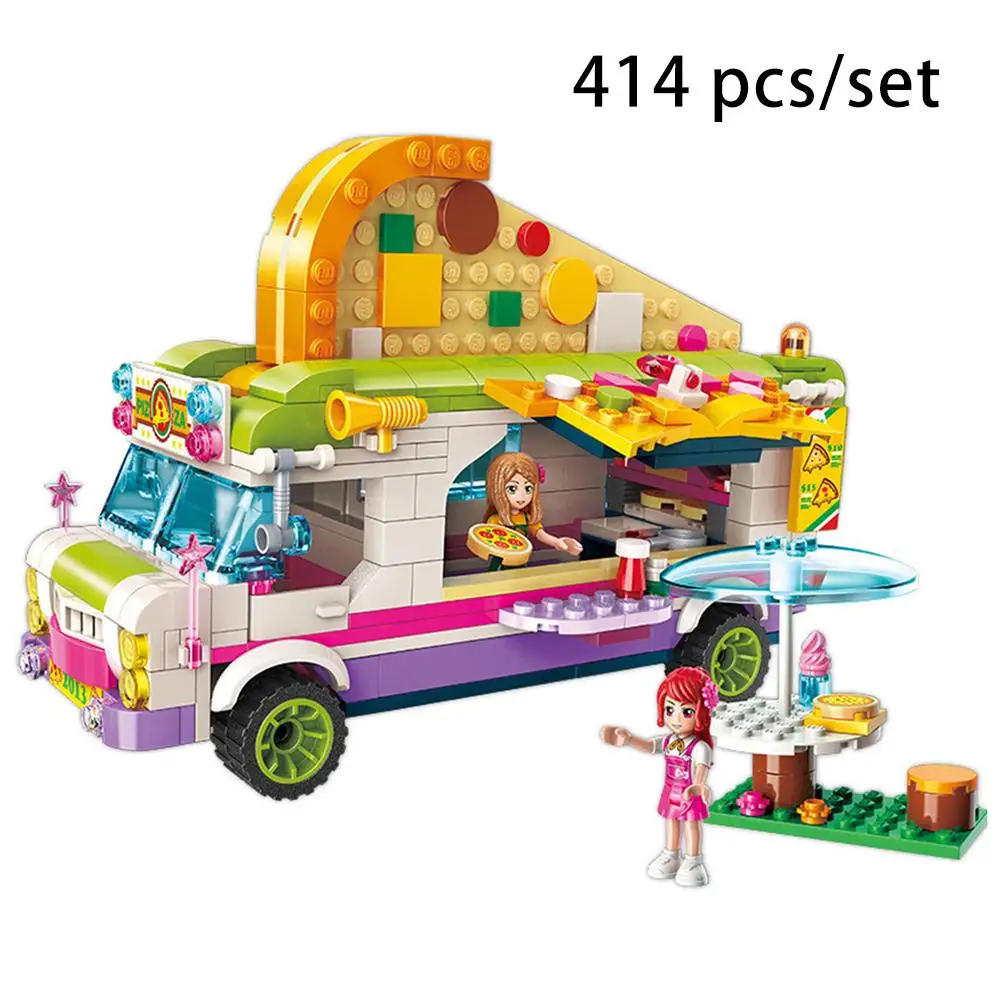 

Tourist Area Friends Princess Food Truck Building Blocks Holidays Stall Stage Building Blocks Sets Kids Kits Toys Compatible
