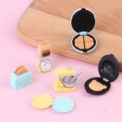 1/12 Dollhouse Miniature DIY Kitchen Set Bread Machine Blender Electronic Scales Model Furniture Kitchen Accessories Kids Toys