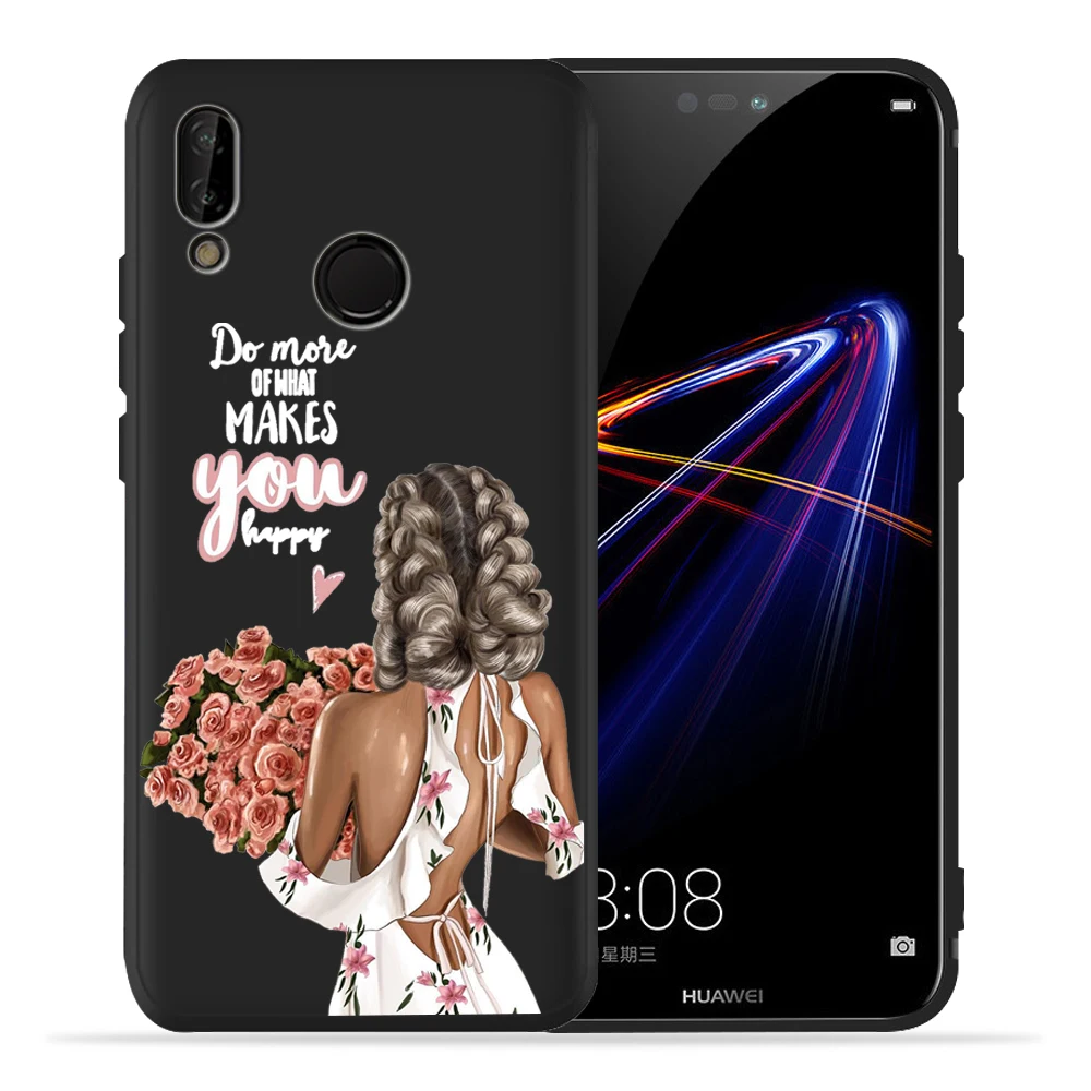 Модный черный чехол для телефона с надписью Super Mom и Baby Girl Huawei P40 Lite Honor 8 9 10 honor 9X 20 P