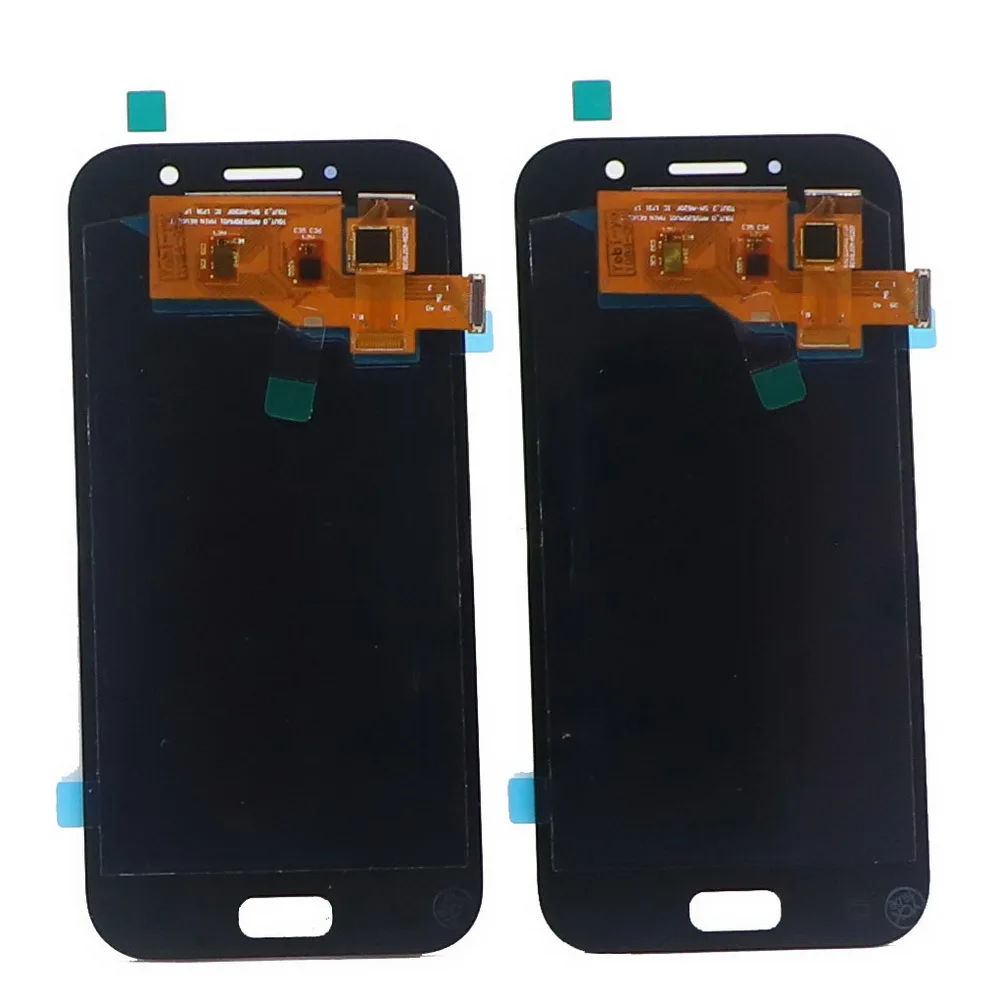 Cena 100% testowane super amoled lcd do samsunga Galaxy A5 2017 A520 A520F SM A520F do ekranu lcd telefonu wyświetlacz montaż digitizera ekranu dotykowego