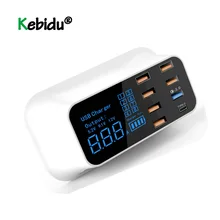 8 портов Быстрая зарядка 3,0 USB зарядное устройство светодиодный дисплей мульти usb зарядная станция телефон планшет адаптер для Android IPhone быстрое зарядное устройство