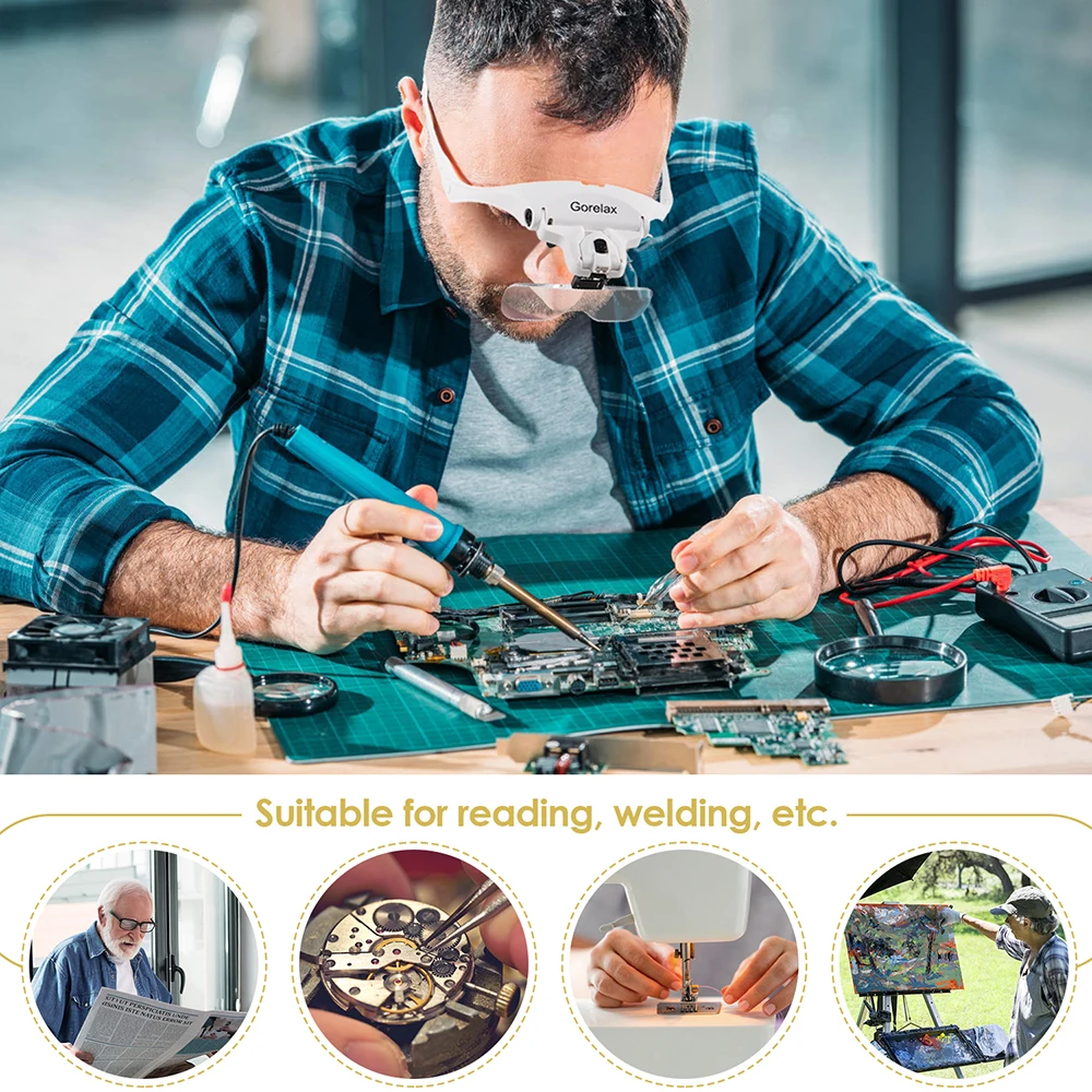 Стекло с увеличительным стеклом лупа 5 линзами увеличительное стекло со