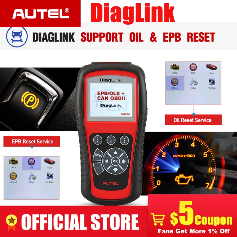 AUTEL Diaglink все Системы OBD2 сканирования OBDII сканера автомобиль диагностических