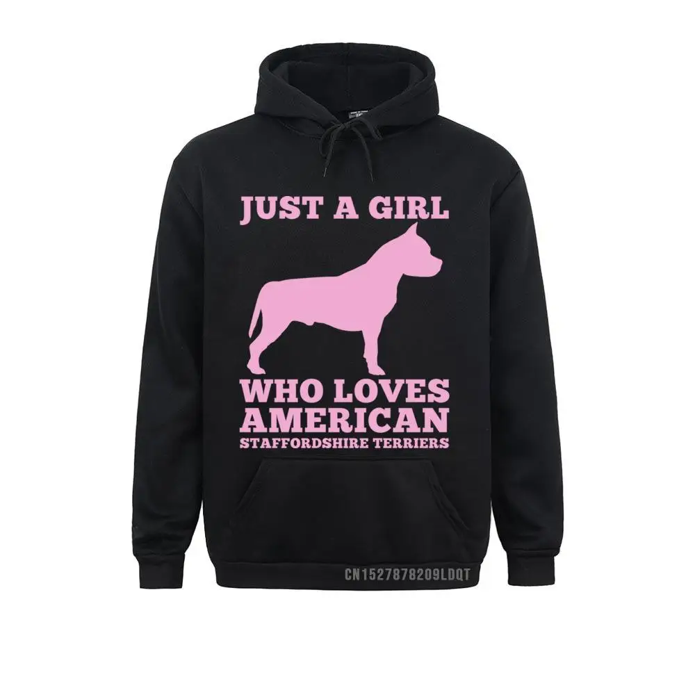 Faddish Women Sweatshirts Just A Girl Who Loves American Staffordshire Terriers Pullover Hoodie__B10140 Summer Hoodies ostern Day  Hoods Long Sleeve Just A Girl Who Loves American Staffordshire Terriers Pullover Hoodie__B10140black