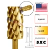 RolinStar 6.6 Large Barrel Gold Tungsten steel Carbide nail drill bits Nail Art Tools Burrs 3/32" Manicure Accessories 3