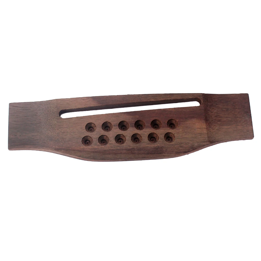 Durable Wooden Replacement 12-String Acoustic Guitar Bridge Through String Hole