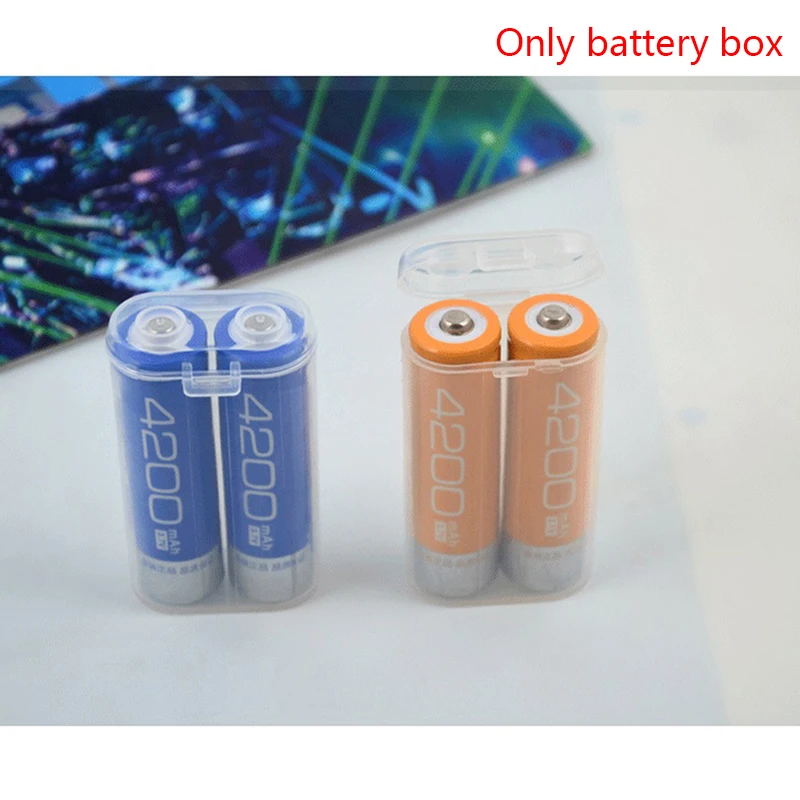 Battery Storage Box Battery Case Battery Box Portable Carrying Box 18650 Battery Case Storage Acrylic Box Clear Transparent Plastic Safety For 2pcs 18650 Battery