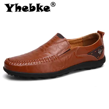 

Yhebke Brand Genuine Leather Shoes Men Luxury Casual Shoes Men Loafers Soft Leather Footwear Slip On Driving Men Shoes Plus Size