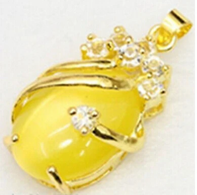 +++830 Jewelry Gold Plated Yellows Opal Pendant Necklace | Украшения и аксессуары