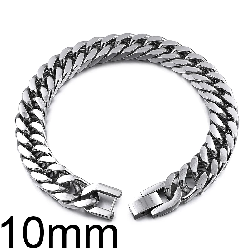 Chain Bracelet GOKADIMA 2025 Rock Man Antique Finished Stainless Steel Cuban Men Wrist Hand Jewelry Gift Party stainless steel bracelet
