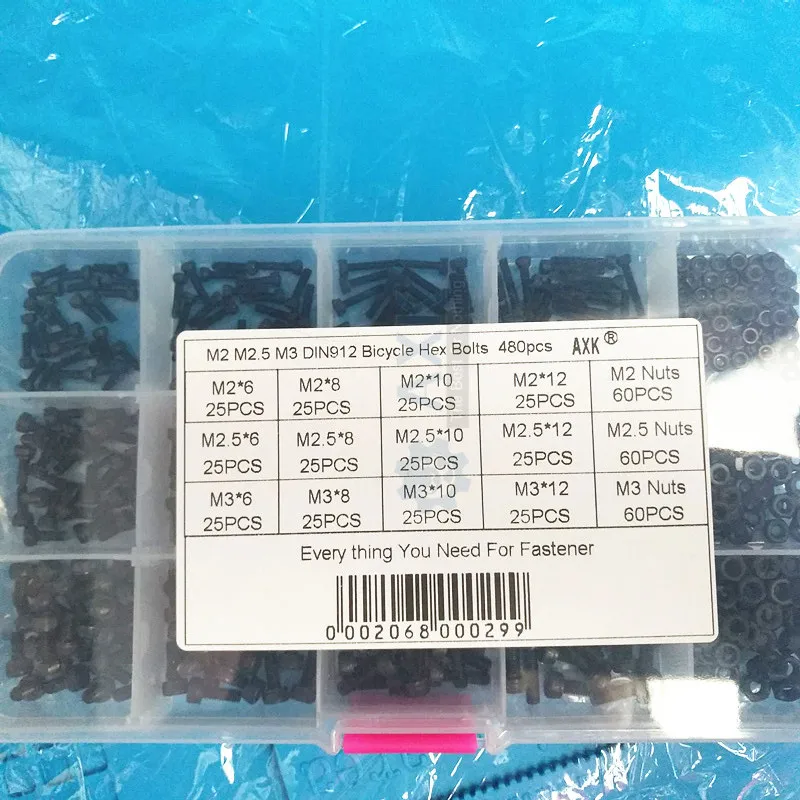 480 шт./компл. M2 M2.5 M3 DIN7991 ISO1064 черный Класс 10,9 потайной головкой Кепки винт крепежные винты кабельные наконечники в наборе для DT