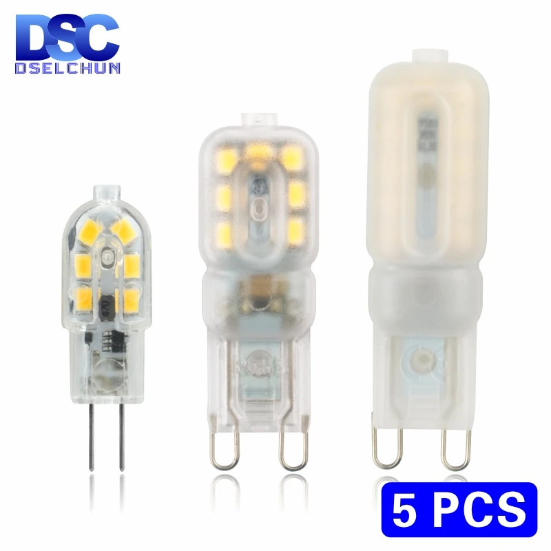 5pcs/lot ledes izzó 3W 5W G4 G9 ligh izzó Váltóáram 220V Egyenáram 12V ledes Villanyégő SMD2835 Reflektorfény Csillár Világítás Helyettesít Halogének lámpák