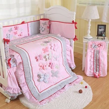 Простые детские постельные принадлежности Розовый 3D печать шаблон покрывала, простыни кровать юбка бампер бытовые детские постельные принадлежности