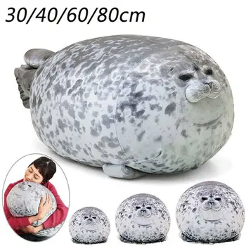 

30-80cm Chubby Blob Seal Soft Plush Pillow Animal Toy Cute Ocean Animal Stuffed Doll Baby Sleeping Pillow Kids Girls Gifts