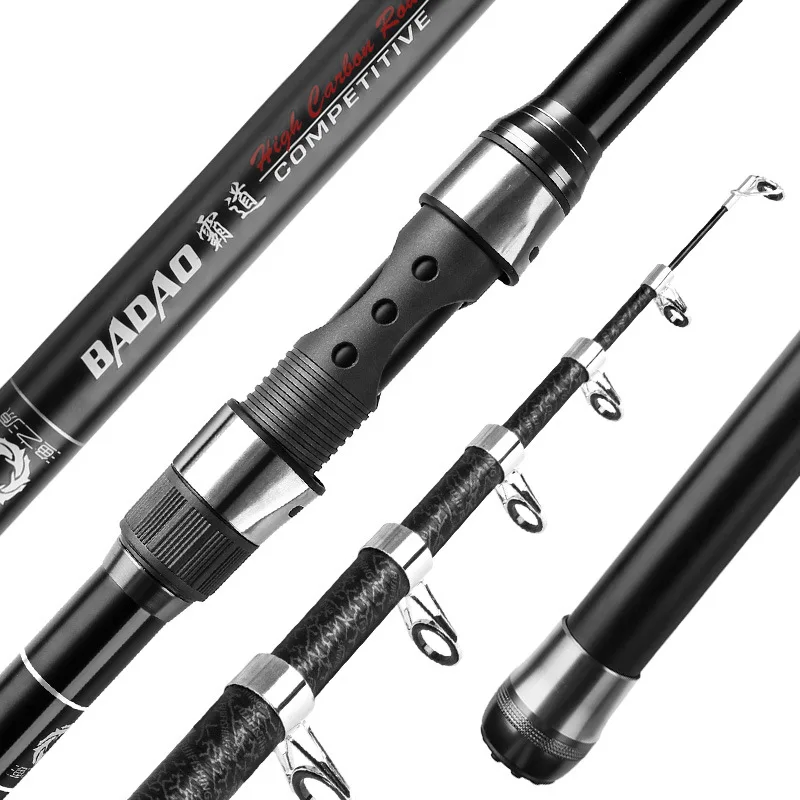 2.1m3.6m Carbon Telescopic Fishing Rod Reel Combo Full Kit Fishing Rod