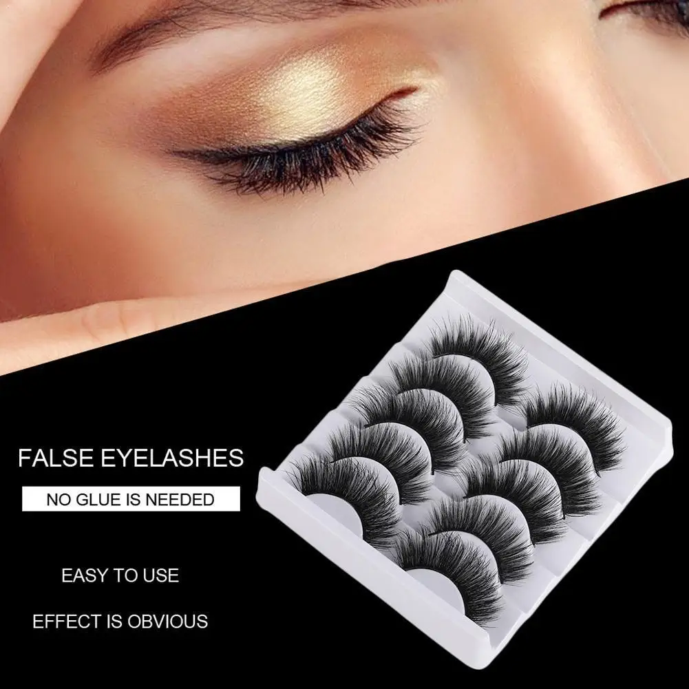 

5 Pairs False Eyelashes Pure Handmade Natural Transparent Eyelashes Bare Paragraph Short Terrier Faux Makeup Eyelashes Cils D2U6