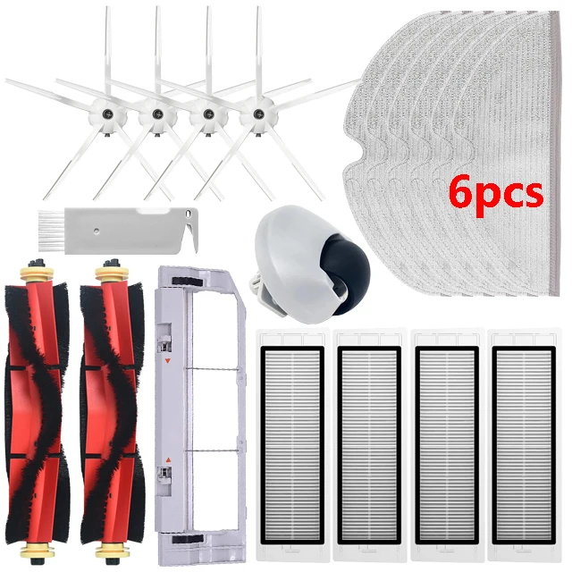 Water Tank Dust Box For XiaoMi Roborock S5 Max S6 MaxV Robot Vacuum Cleaner Mop Cloth HEPA Filter Side / Main Brush Spare Parts 19pcs