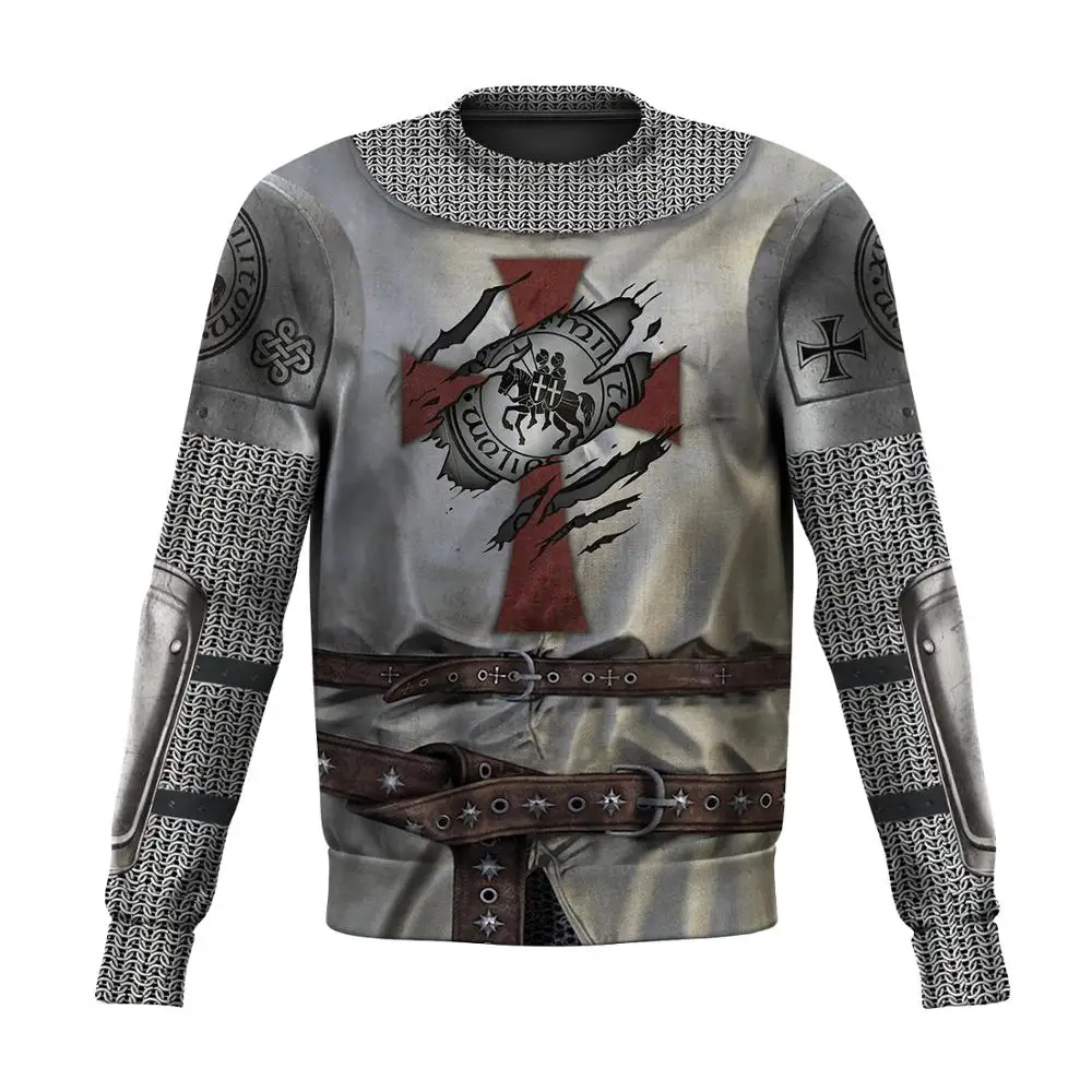 3D Printed Knight Medieval Armor Men hoodies Knights Templar Harajuku Fashion hooded Sweatshirt Unisex Casual jacket Hoodie QS44