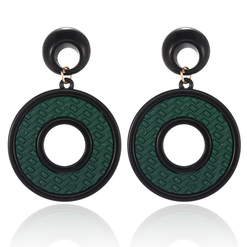 Круглые акриловые серьги синие коричневые серьги-капли резиновые простые