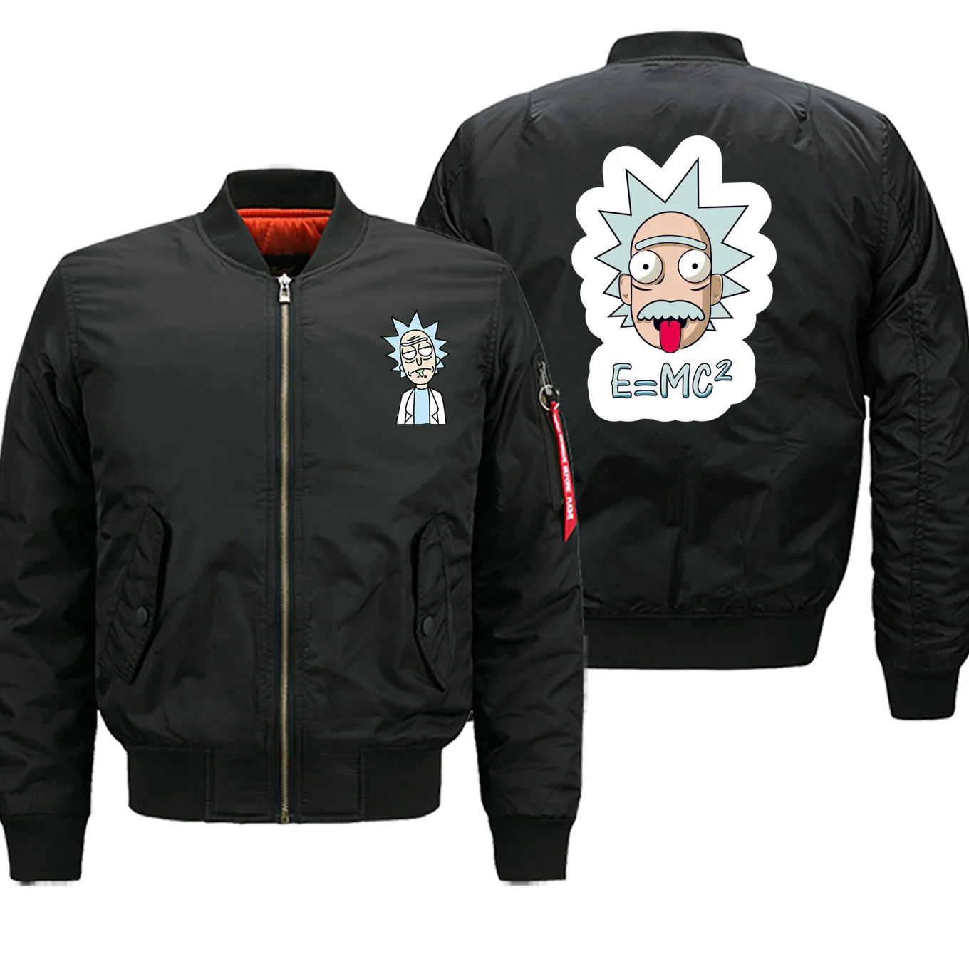Rick And Morty/зимние мужские куртки с героями мультфильмов, уличная мода, хип-хоп пальто, толстая мотоциклетная Повседневная куртка на молнии, военный бомбардировщик