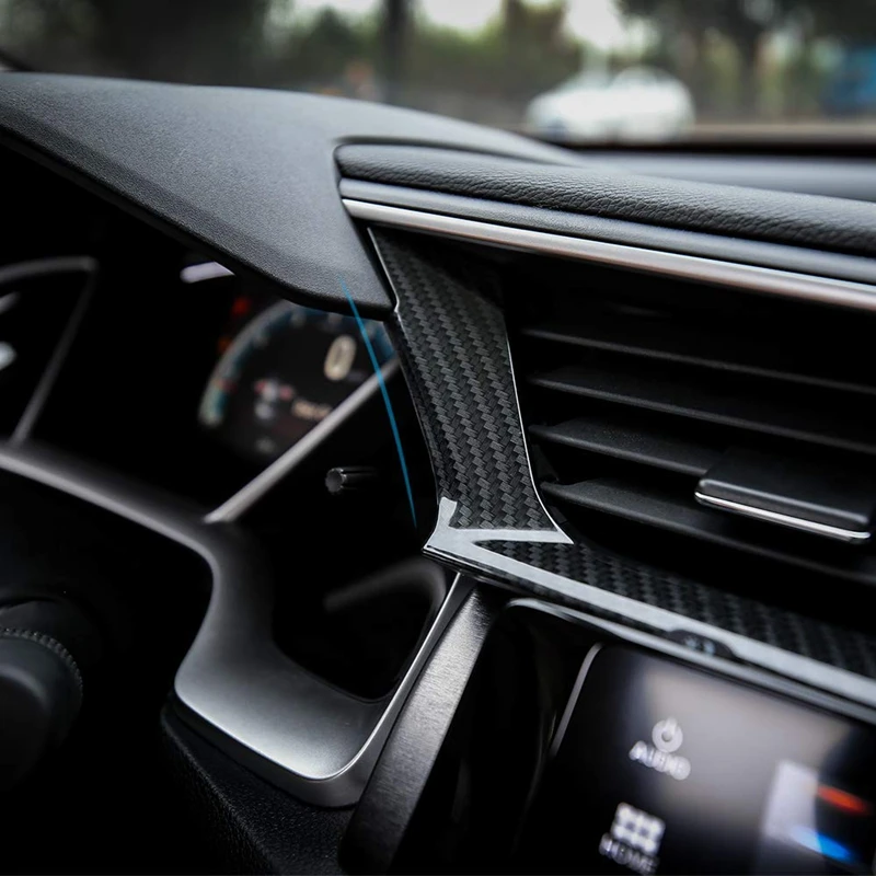 Для 10Th Gen Civic ABS углеродное волокно стиль центральной консоли вентиляционное отверстие ветровой розетки отделка интерьера наклейки для Honda Civi