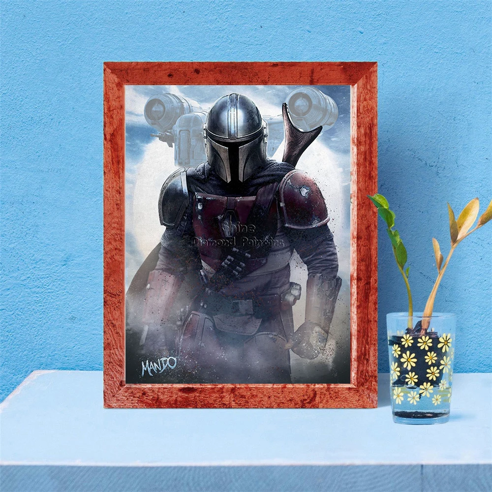 Diamond Painting Cartoon Star Wars Mandalorian 5d Diy Full Round Embroidery  Mosaic Set Cross Stitch Home Decoration Art